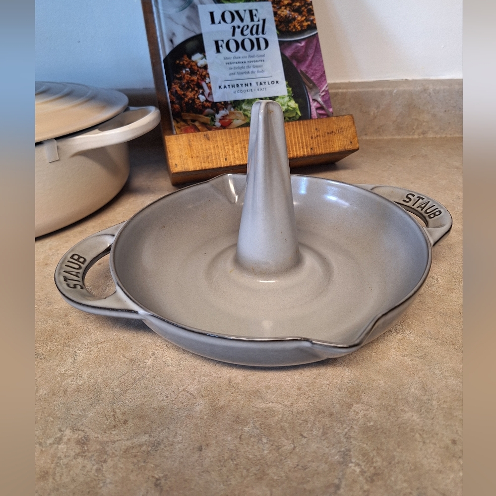 Staub 24cm/9.5" Enameled Cast Iron Vertical Roaster - Graphite Grey